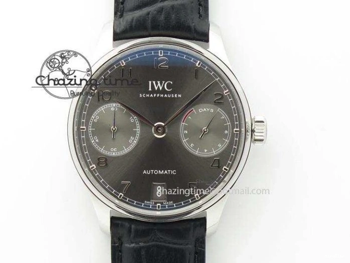 MIROTIME 0509 Minimalist Portuguese 40mm Chrono SS Black Dial On Black Leather Strap A 7382